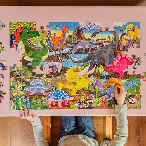 eeBoo 100 Piece Puzzle for Kids - Land of Dinosaurs Children's Puzzle Prehistoric, Large Pieces for Small Hands to Develop Motor Skills - Image 4