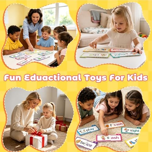 Phonics Flash Cards & Word Family Build Book Fun Kids Flip Books, Learn to Read 30 Read and Rhyme Flip Books, Engaging Educational Tools for Kindergarten, Fun Sight Word Phonics Games - Image 2