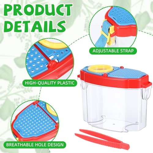 Halloscume 8 Pack Insect Bug Viewer Kit for Kids with Tweezers Explorer Outdoor Set Bug Catcher Containers for Insects Magnifying Insect Box Observation Kit for Science Nature (Deep Colors) - Image 3