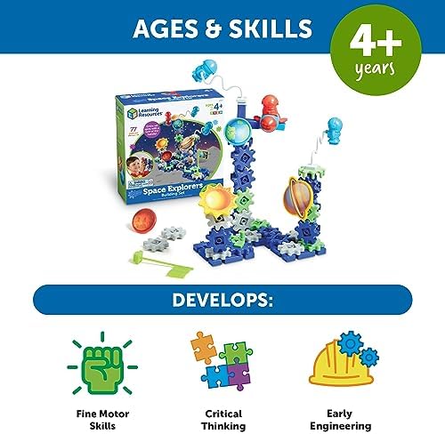 Learning Resources Gears! Gears! Gears! Space Explorers Building Set - 77 Pieces, Ages 4+, STEM Activities, Fine Motor Skills, Toddler Explorer Kit, Science and Construction, Boys and Girls Gifts - Image 6
