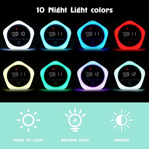 Kids Alarm Clock, Ok to Wake Clock with Green Light Red Light, Toddler Sleep Training Clock for Children - Image 3
