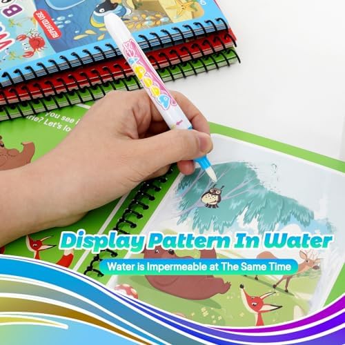 4 Pack Reusable Water Coloring Books for Toddlers, Paint with Water Books,Mess-Free Coloring Book, Portable Educational Doodle Drawing Toy, Improving Children's Imagination, Color Perception - Image 4