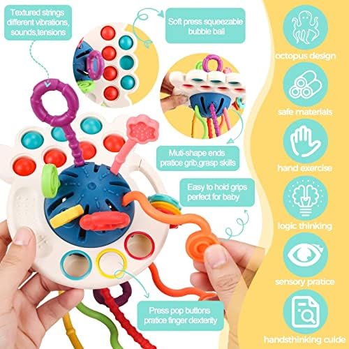 Baby Toys 6 to 12 Months,Montessori Toys for 1 Year Old Boy Girl Baby Sensory Toys for Babies 12-18 Months Pull String Toys for Christmas and Birthday Gifts Infant,Toddlers - Image 6