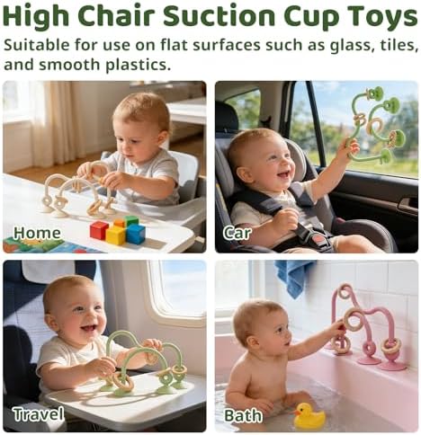 Baby High Chair Toy Teething Chew,Suction Cup Toys,BPA-Free Infant Teether - Image 5