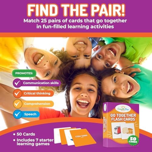 CreateFun 100 Go Together Opposites Flash Cards Set - Gifted Kids Learning - Image 3