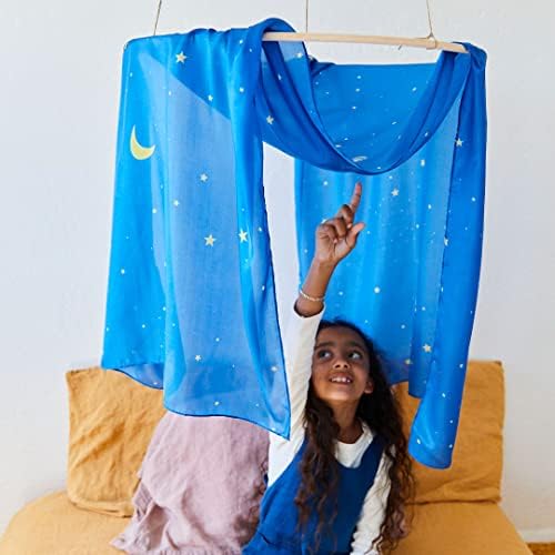 Sarah's Silks Giant Playsilk | 100% Silk Toy for Toddlers | Bright Colored Large Scarves for Fort Building and Pretend Play - Starry Night - Image 2