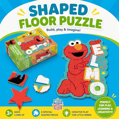 Masterpieces Sesame Street Shaped Floor Puzzle - Elmo, Jumbo 36 Piece - Ages 4+ - Image 4