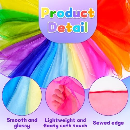 NEBURORA Juggling Scarves Square Colorful Play Scarve for Dance Magic Tricks Performance Props Scarf Accessories - Image 3