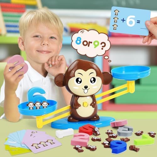 BAKAM Penguin Math Balance Scale, Toddler Counting Toys for 3 4 5 6 Year Old, Montessori Addition & Subtraction Weight Game, STEM Preschool Learning Activities, Educational Gift for Boys Girls - Image 4