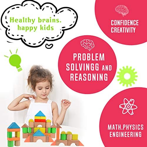 Migargle Large Wooden Building Blocks Set - Educational Preschool Stacking Toys with Storage Bag, Toddler Gifts for Boys Girls Ages 3+ - Image 4
