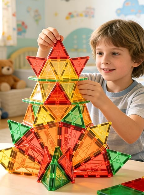 60 PCS Magnetic Building Tiles Kids Toys STEM Magnetic Blocks Sensory Toys - Image 9