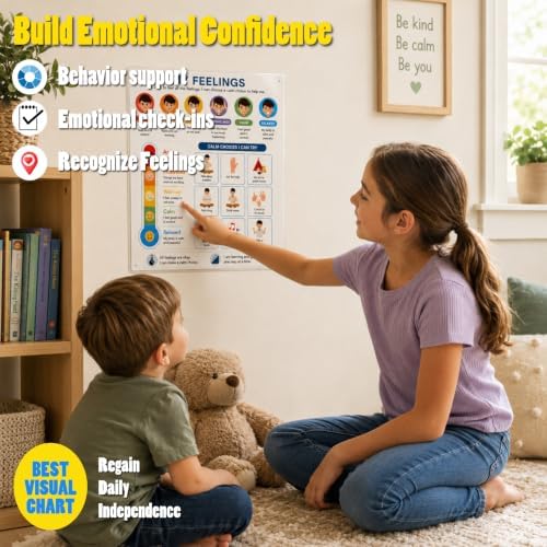 Feelings Chart for Kids – Step-by-Step Laminated Visual Chart for Emotional Regulation, Social Emotional Learning (SEL), Autism, ADHD, Home & Classroom, 9 x 12 Inch - Image 7