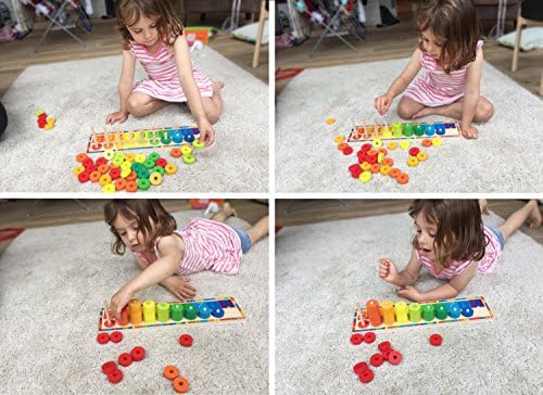 TOWO Wooden Counting Ring Stacker, 45 Rings Number Blocks Toy - Image 6