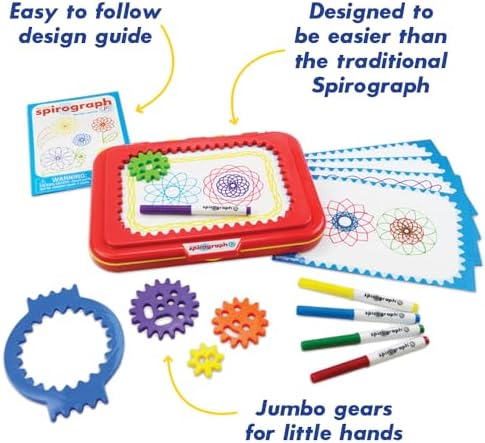Spirograph Jr. — Jumbo Sized Gears Classic Retro Toy For Spiral Drawing Art Design Toy Kit for Smaller Hands — For Kids Ages 3 and Up - Image 5