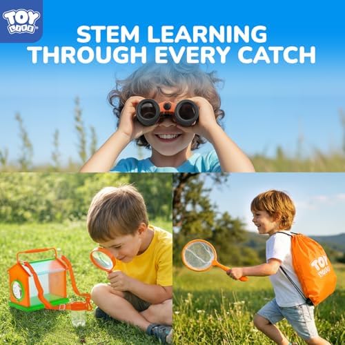 TOY Life Bug Catcher for Kids, Bug Catching Kit Kids Explorer Kit with Butterfly Net, Catching Tool, Tweezers, Magnifying Glass, Binoculars, Insect Catcher, Educational Outdoor Toys Kid Adventure Set - Image 3