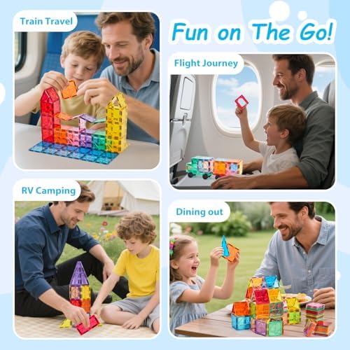 Anbalulu 134PCS Magnetic Building Tiles, Gift for Boys and Girls Ages 3+ - Image 3