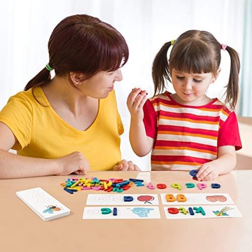 Coogam Reading & Spelling Learning Toy, Wooden Letters Flash Cards Sight Words Matching ABC Alphabet Recognition Game Preschool Educational Tool Set for 3 4 5 Years Old Boys and Girls Kids - Image 4