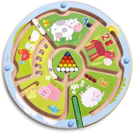 HABA Busy Board for Toddlers 2-4: Number Maze Magnetic Puzzle Game - Toddler Travel Toys for Preschoolers, STEM Toy Encourages Color Recognition, Fine Motor & Counting by HABA