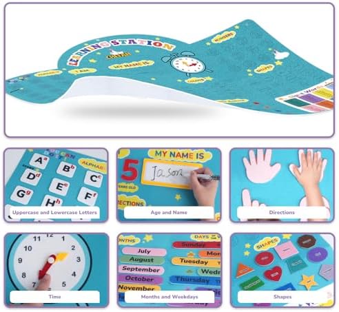 CHEFAN Alphabets Letters and Numbers Felt Board Pieces, 36 * 27 inches, Toddlers ABC Learning Toys, Uppercase Lowercase, Classroom Educational Learning Play Kit Wall Hanging Gift for 3 Years + - Image 6