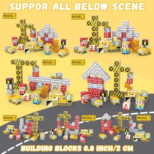 54 Pcs Mini Magnetic Blocks Travel Toys with Iron (Yellow) - Image 2