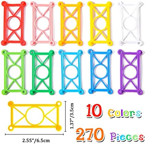 RAINBOW TOYFROG Snap-N-Twist Building Blocks - 270 Piece Set of Flexible Interlocking Math Manipulatives - Open Ended STEM Toys for 5 to 12 Year Old Boys & Girls - Indoor Recess Games for Classroom - Image 2