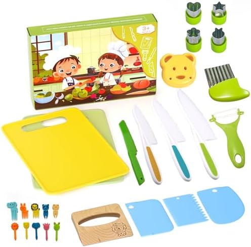 27 Pcs Montessori Kitchen Tools for Toddlers, Kids Knives for Real Cooking Safe Knife Set Include Toddler Cutting Boards Sandwich Cutters Peeler for Birthday Tools for Age 2-10 Year Old Girl Boy - Image 3
