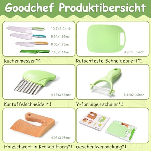 Goodche 8 Pieces Toddler Knife Set- Kids Cooking Sets Real - Image 4