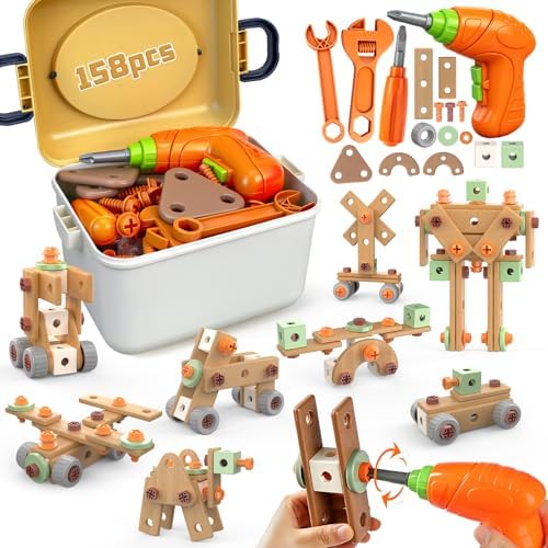 YongnKids 158 Pcs Kids Tool Set with Drill for Boys Girls Age 3-8 by YongnKids