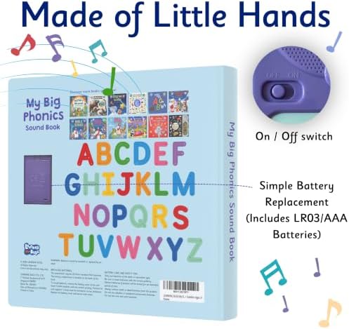 LEARNING BUGS My Big Phonics Sound Book – 260 Words to Learn Letter Sound, Preschool & Kindergarten Learn to Read for 3 Year olds, Perfect Toy and Gift for Toddlers Ages 2+ - Image 6
