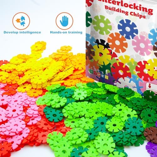 PicassoTiles Building Chips Interlocking Disc Construction Blocks in Red Color STEM Learning Early Education Toy Engineering Playset Child Brain Development for Toddlers Girls Boys Kids Age 3+ PTF108 - Image 5