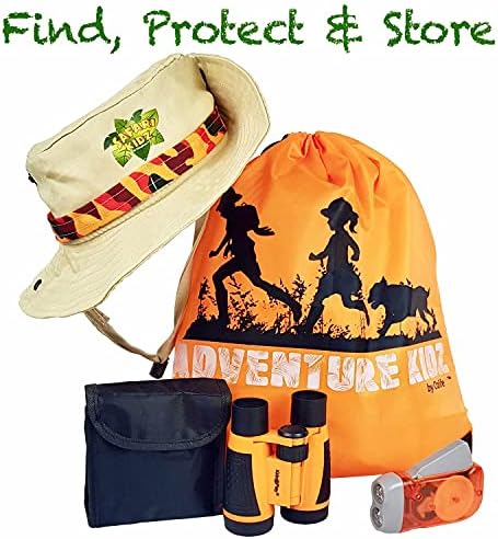 Adventure Kidz Outdoor Bug Exploration Kit, Binoculars, Magnifying Glass, Bug Containers, Viewers, Critter Cage, Butterfly Net, Backpack, Hat, Tweezers and Cups, Age 3+ - Image 6
