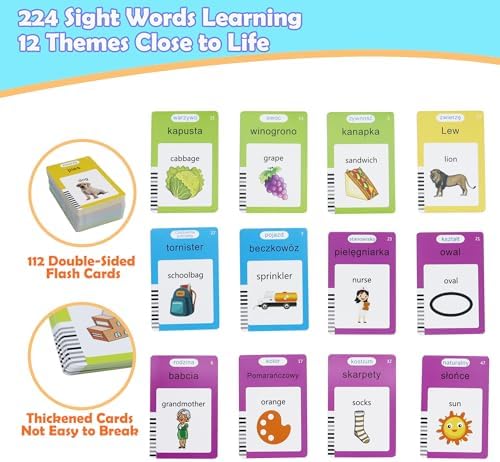 MAYAPHILOS 224 Sight Words Polish and English Talking Flash Cards - Image 4