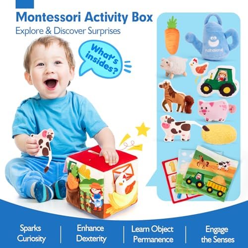 hahaland Baby Toys 6-12 Months - 13 PCS Whats Inside Box Surprise Developmental Toy and Silicone Baby Tissue Box Toy, Montessori Toys for 6 Month Old Gifts - Image 3