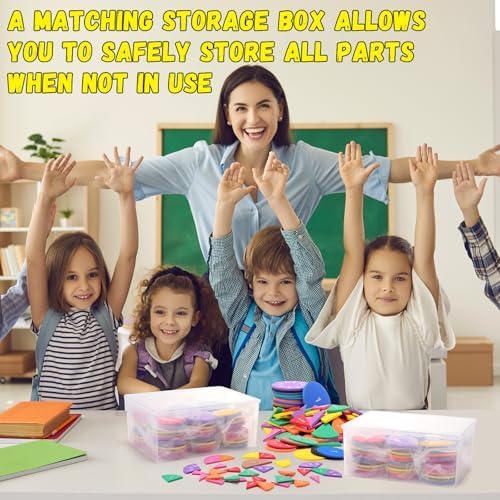 Sayglossy 15 Sets Fraction Circles Fraction Manipulatives for Preschool Elementary School Educational Math Learning Manipulatives for Teacher Bulk with Storage Box - Image 7