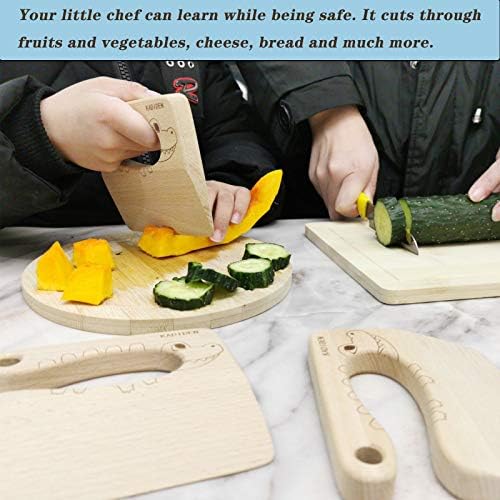 Wooden Kids Knife for Cooking,Kid Safe Knives,Kitchen Toy,Chopper,Vegetable and Fruit Cutter (For 2-8 Years Old) - Image 5