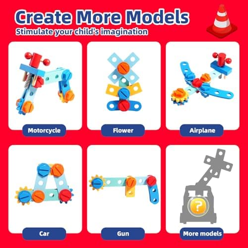 GAIETYDIY Toddler Kids Tool Set - Wooden Tools with Firetruck Shaped Box - Image 5