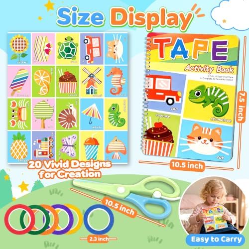 Tape Activity Books for Kids Ages 3-5, Airplane Travel Activities for Kid - Image 2