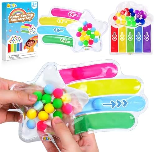 2 PCS Color Sorting Sensory Toys for Toddlers: Quiet Calming Travel Roadtrip Toys for Kids - Color Matching Game for Preschool Learning Activities - Classroom Prizes Toddlers Travel Essentials by KLT