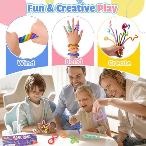 Sensory Toys Fidget Sticks for Kids: 8 Pack Creative Silicone Fidget Sticks - Quiet Desk Fidgets for Classroom Prizes - Fidget Toys for Autism ADHD Stress Relief - Calm Down Back to School Supplies - Image 2