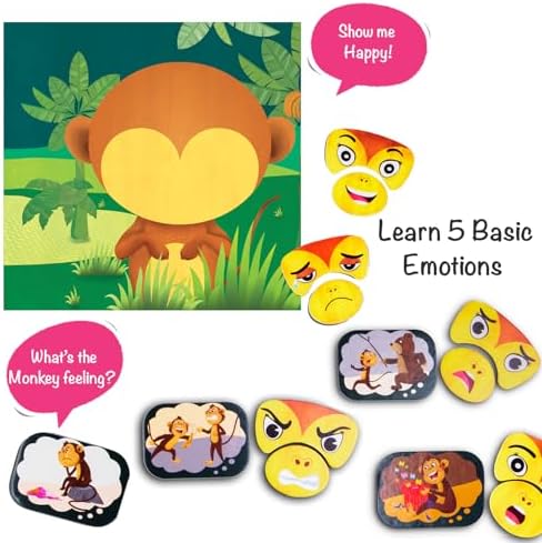 Chalk and Chuckles Monkey Expressions Preschool Feelings Puzzle Ages 3-6 Years Old, Social Emotional Learning, Educational Toy - Image 4