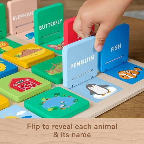 Fisher-Price Wood Preschool Toy Lift & Reveal Board, Early Learning Activity for Fine Motor Developmental Play Kids Ages 3+ Years - Image 4