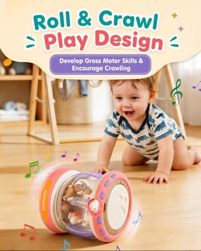 Baby Musical Drum Toy with Carousel and Microphone, 18-36 Months - Image 4