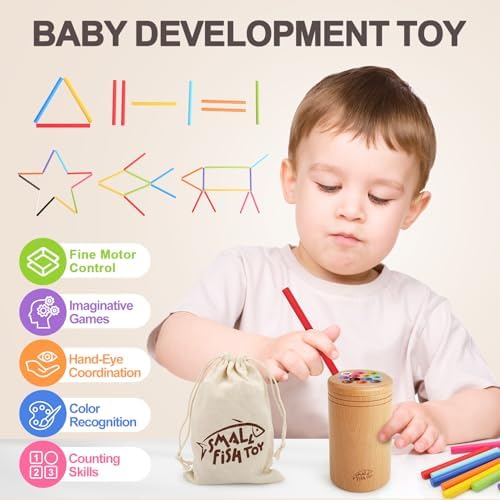 Montessori Toys for 1 2 Year Old Solid Wood Fine Motor Toy for 12 Month Old - Image 2
