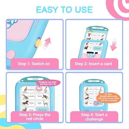 QuTZ Talking Flash Cards, Phonics Flash Cards, Learn to Read with 166 Pages, 29+ Themes, 800+ Words & Fun Facts, 700+ Interactive Games, Toddler Learning Toys for 3-6 Year Old - Image 5
