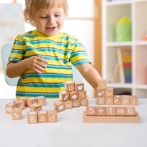 Wooden Blocks,28 ABC Building Blocks,1.18in,Wooden Alphabet Baby Blocks,Counting & Building Block Set,Blocks Toys for 3+ Year Old,1.18inch,Gifts - Image 5