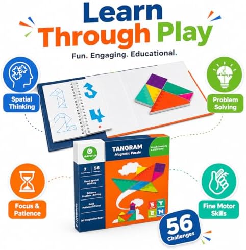 TRAVOFUN Magnetic Tangram Puzzle | Travel Games for Kids Ages 4-8 - Image 6