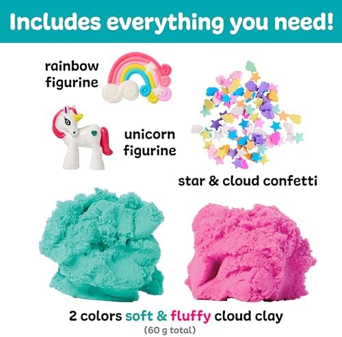 Creativity for Kids Sensory Minis Unicorn Kit | Cloud Clay Sensory Toy for Kids | Summer Activities | Mess-Free, Screen-Free Travel Activity for Kids (Ages 3+) - Image 3