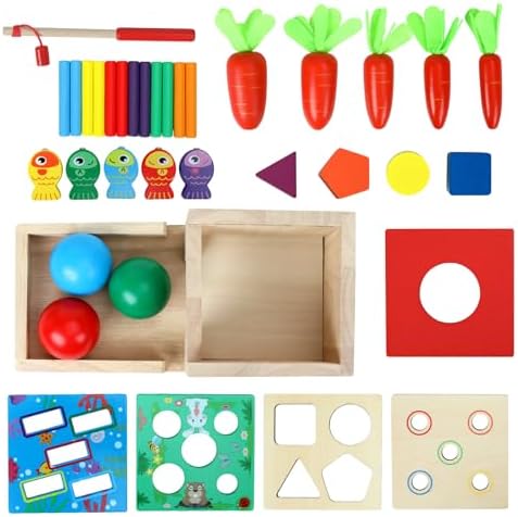 5 in 1Wooden Montessori Toys Play Kit,Object Permanence Box - Image 3