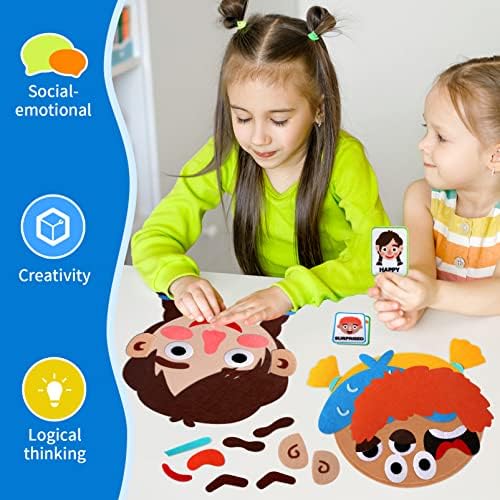 Craftstory 86 Pcs Social Emotional Learning Activities Sensory Toys for Kids- Montessori Toys with 2 Face Boards 9 Emotion Cards, Autism Learning Materials for Kids Speech Therapy Materials - Image 4