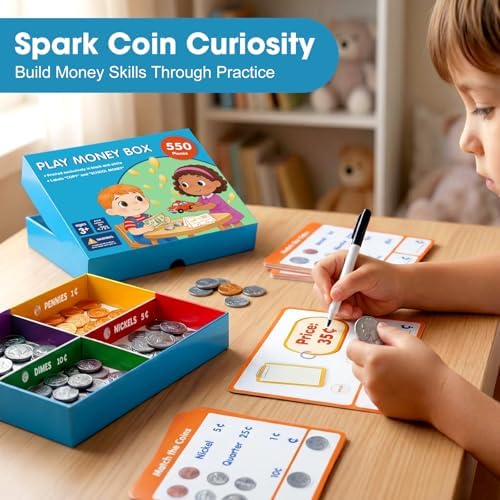 Making Change Money Game for Kids, Play Bills & Coins for Develop Math & Practical Money Skills, Counting, Math Manipulatives Homeschool & Kindergarten Supplies-Ages 3+ - Image 3